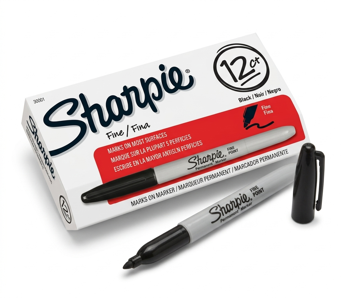 Marcador Permanente Sharpie Negro (caja x12)
