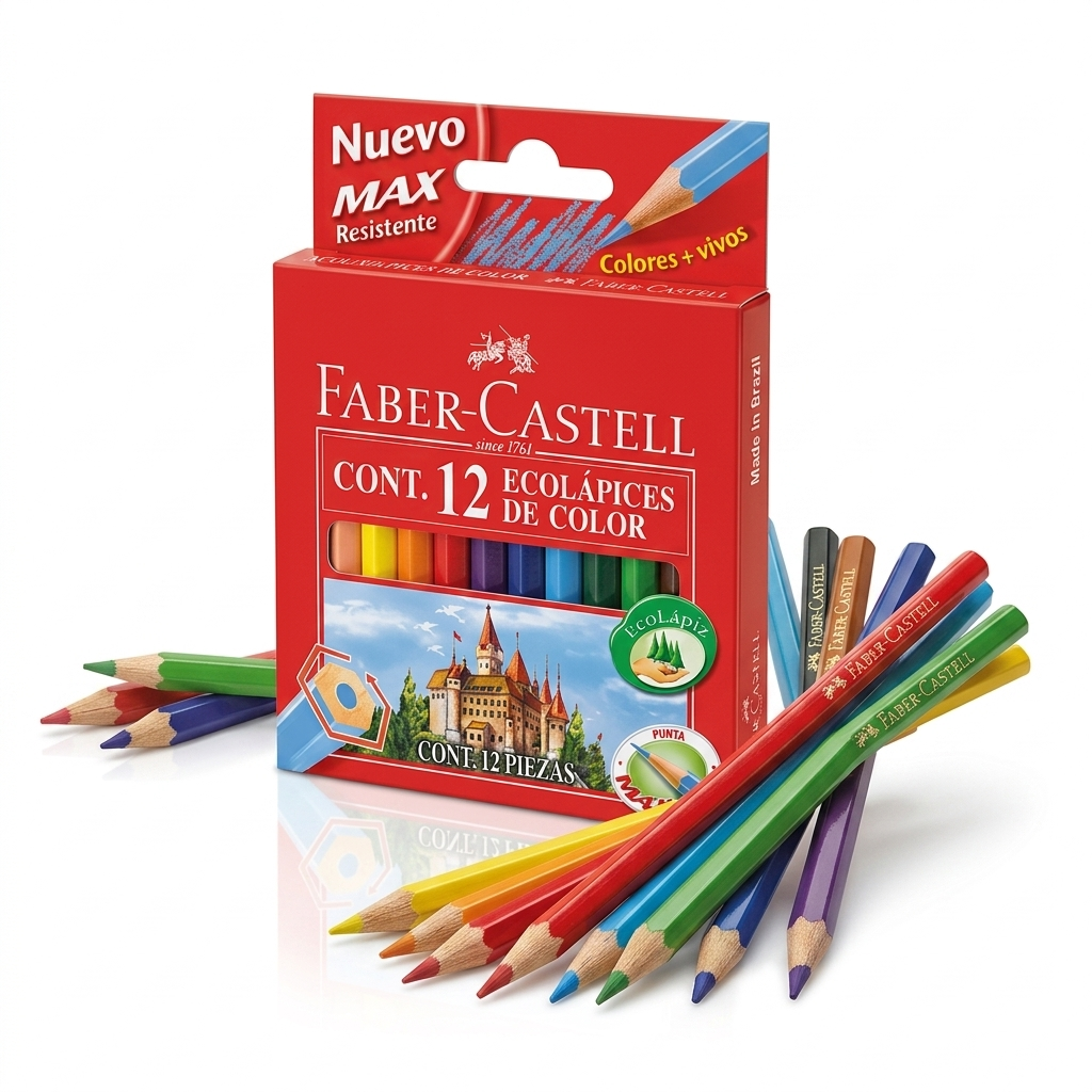 Lápices de Color Faber-Castell Cortos x12
